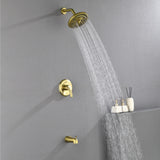 Shower Faucet Set Complete with Tub Spout, Single Function Shower Trim Kit with 8 Inches Shower Head, Rainfall Shower Combo Set Wall Mounted Shower System