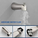 Shower Faucet Set Complete with Tub Spout, Single Function Shower Trim Kit with 8 Inches Shower Head, Rainfall Shower Combo Set Wall Mounted Shower System