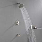 Shower Faucet Set Complete with Tub Spout, Single Function Shower Trim Kit with 8 Inches Shower Head, Rainfall Shower Combo Set Wall Mounted Shower System