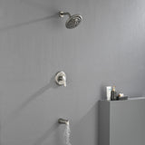 Shower Faucet Set Complete with Tub Spout, Single Function Shower Trim Kit with 8 Inches Shower Head, Rainfall Shower Combo Set Wall Mounted Shower System