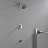 Shower Faucet Set Complete with Tub Spout, Single Function Shower Trim Kit with 8 Inches Shower Head, Rainfall Shower Combo Set Wall Mounted Shower System
