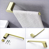 Bathroom Hardware Set, 4-Piece Bath Accessory Towel Rack Set Brushed Gold Wall Mount