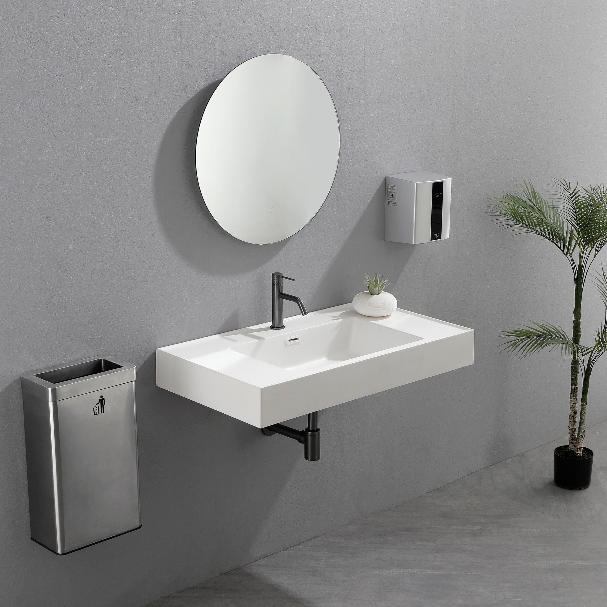 24 Inch Round Bathroom LED Lighted Mirror, Wall Mounted Vanity Makeup Mirror with Lights, 3 Colors Dimmable Brightness, IP54 Waterproof, Smart Touch Switch, Anti-Fog Circle Mirror