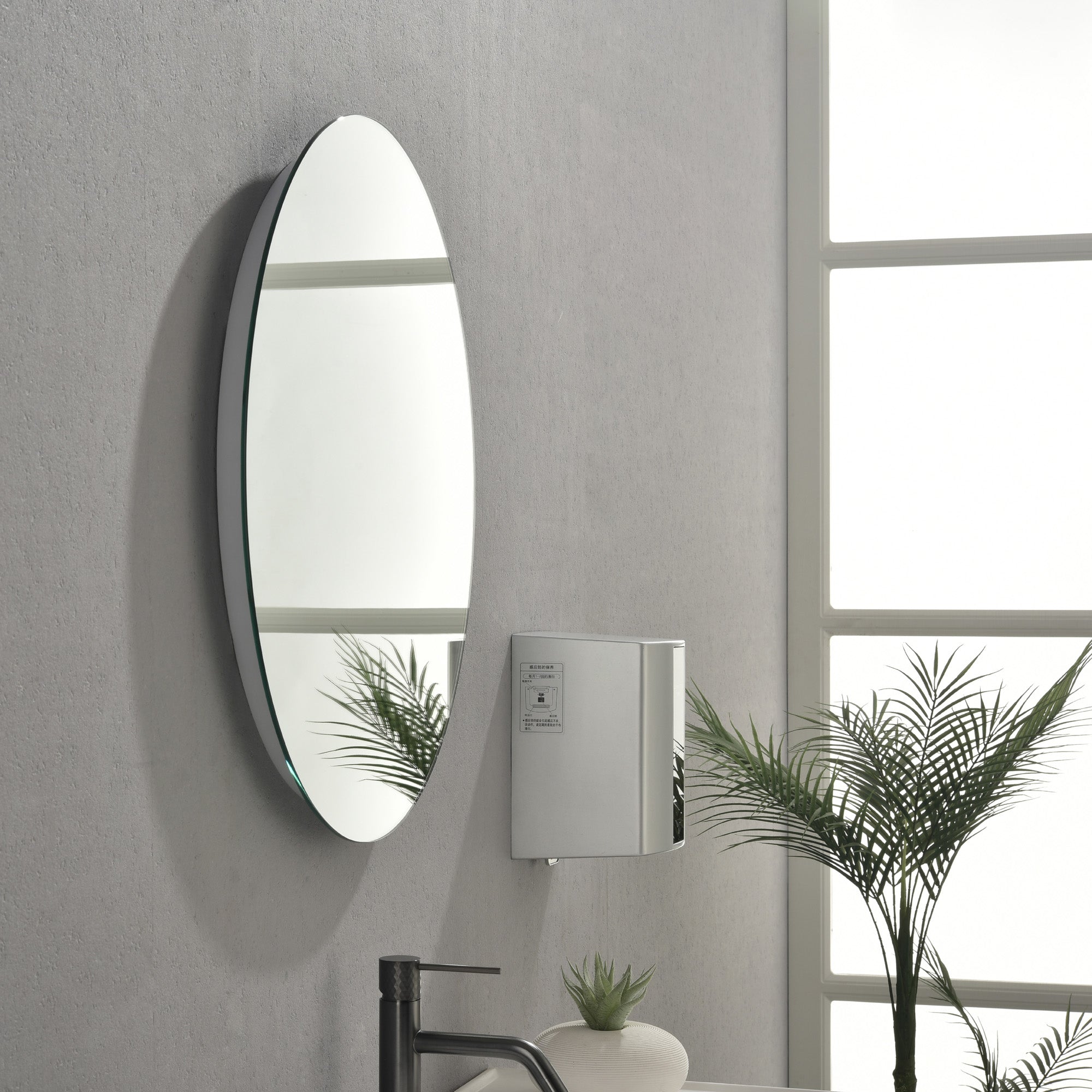 24 Inch Round Bathroom LED Lighted Mirror, Wall Mounted Vanity Makeup Mirror with Lights, 3 Colors Dimmable Brightness, IP54 Waterproof, Smart Touch Switch, Anti-Fog Circle Mirror