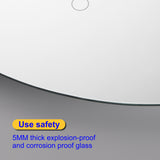 24 Inch Round Bathroom LED Lighted Mirror, Wall Mounted Vanity Makeup Mirror with Lights, 3 Colors Dimmable Brightness, IP54 Waterproof, Smart Touch Switch, Anti-Fog Circle Mirror