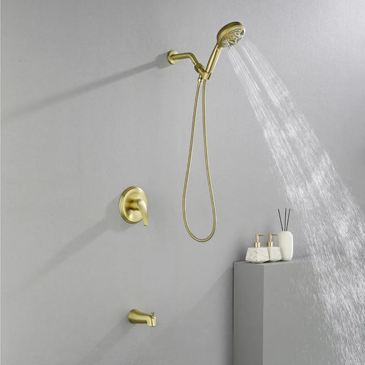 1-Handle Shower Trim Kit with Tub Spout, 9 Ways ABS Hand Shower, Pressure-Balancing Mixing Valve 1-handle-shower-trim-kit-with-tub-spout-9-ways-abs-hand-shower-pressure-balancing-mixing-valve 