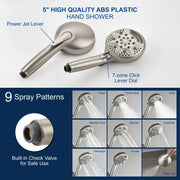 1-Handle Shower Trim Kit with Tub Spout, 9 Ways ABS Hand Shower, Pressure-Balancing Mixing Valve 1-handle-shower-trim-kit-with-tub-spout-9-ways-abs-hand-shower-pressure-balancing-mixing-valve 