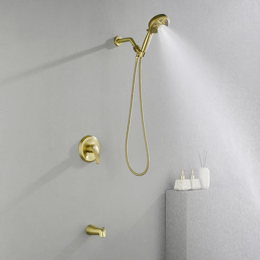 1-Handle Shower Trim Kit with Tub Spout, 9 Ways ABS Hand Shower, Pressure-Balancing Mixing Valve 1-handle-shower-trim-kit-with-tub-spout-9-ways-abs-hand-shower-pressure-balancing-mixing-valve 