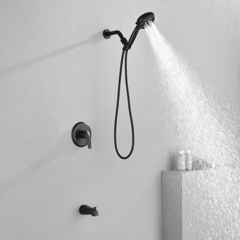 1-Handle Shower Trim Kit with Tub Spout, 9 Ways ABS Hand Shower, Pressure-Balancing Mixing Valve 1-handle-shower-trim-kit-with-tub-spout-9-ways-abs-hand-shower-pressure-balancing-mixing-valve 