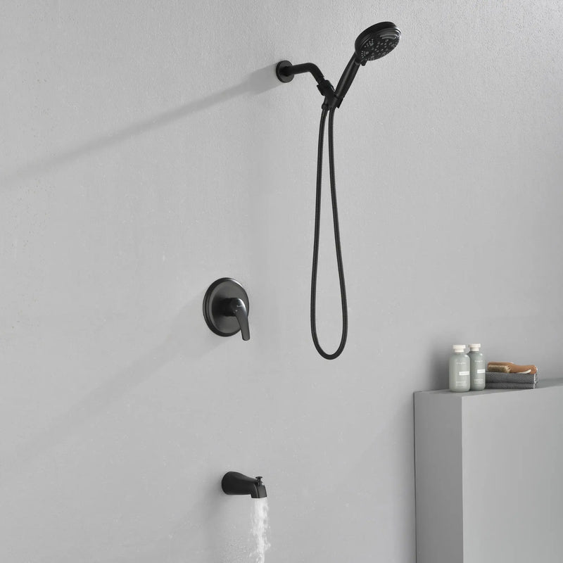 1-Handle Shower Trim Kit with Tub Spout, 9 Ways ABS Hand Shower, Pressure-Balancing Mixing Valve 1-handle-shower-trim-kit-with-tub-spout-9-ways-abs-hand-shower-pressure-balancing-mixing-valve 