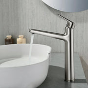 1-Hole Vessel Bathroom Faucet Brass Single Lever Basin Mixer Faucet with Stainles Steel Pop Up Sink Drain 1-hole-vessel-bathroom-faucet-brass-single-lever-basin-mixer-faucet-with-stainles-steel-pop-up-sink-drain Brushed Nickel / Brass / 16.3*11.4*3.5inches