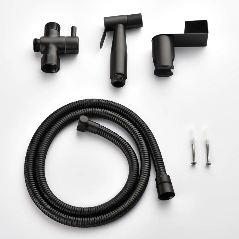 Handheld Bidet Sprayer for Toilet, Stainless Steel Baby Cloth Diaper Sprayer Kit with Cold Water-Matte Black,Brushed Gold