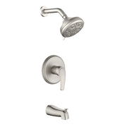 10 Functions Single Handle High Pressure Round Tub and Shower Trim Kit with Valve 10-functions-single-handle-high-pressure-round-tub-and-shower-trim-kit-with-valve Brushed Nick / Brass & SUS304 & ABS / 17.3*10.1*5.4 inches
