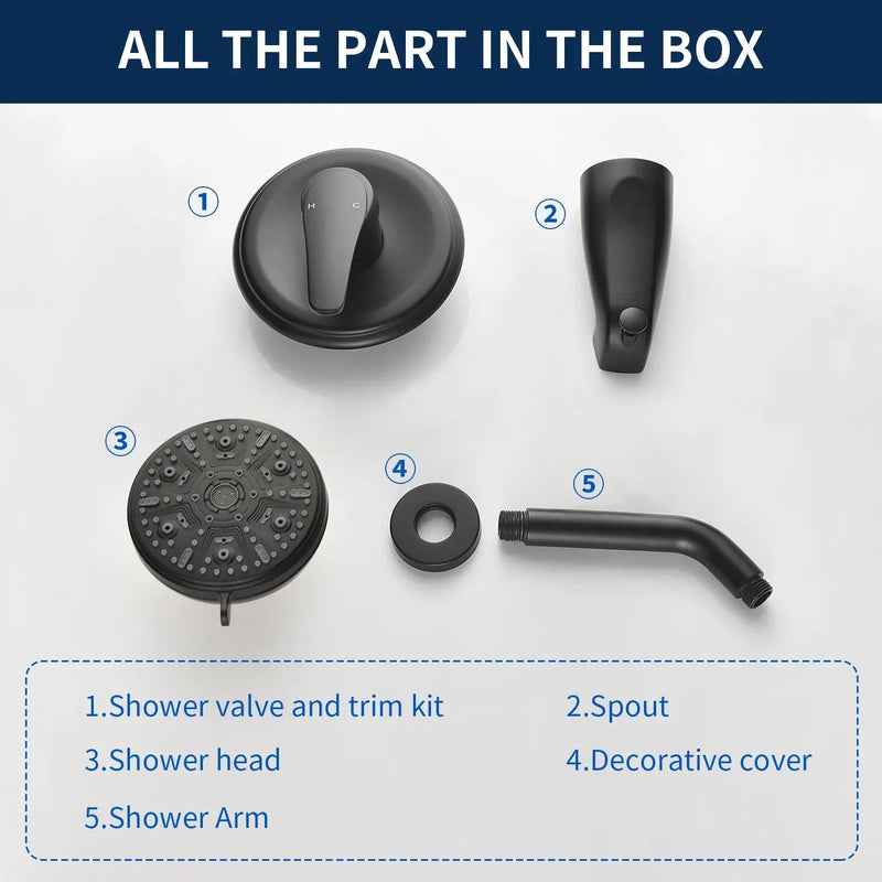 10 Functions Single Handle High Pressure Round Tub and Shower Trim Kit with Valve 10-functions-single-handle-high-pressure-round-tub-and-shower-trim-kit-with-valve 