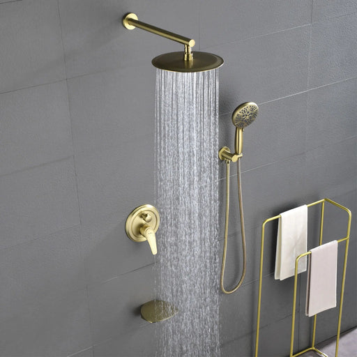 12 Inch Bathroom Shower System, 3-Function Wall Mounted Shower Faucet with Stainless Steel Rain Shower Head, 7 Modes Hand Shower & Waterfall Spout shower-system-3-function-wall-mounteshower-system-3-function-wall-mounted-shower-faucet-set-for-bathroom-with-high-pressure-stainless-steel-rain-shower-head-shower-set 