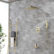 12 Inch Black Shower System Faucet 3-Function Waterfall Tub Complete with Matte Spout Set Square Luxury Wall Mount Rain Mixer shamanda-12-inch-tub-shower-system-matte-black 