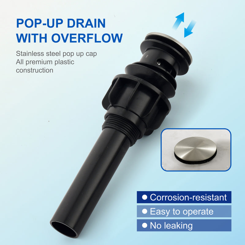 Two Handle Widespread Lavatory with Pop Up Drain Stopper in Brushed Gold| Brushed Nickel| Matte Black