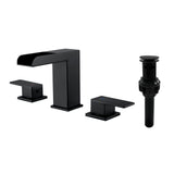 Two Handle Widespread Lavatory with Pop Up Drain Stopper in Brushed Gold| Brushed Nickel| Matte Black