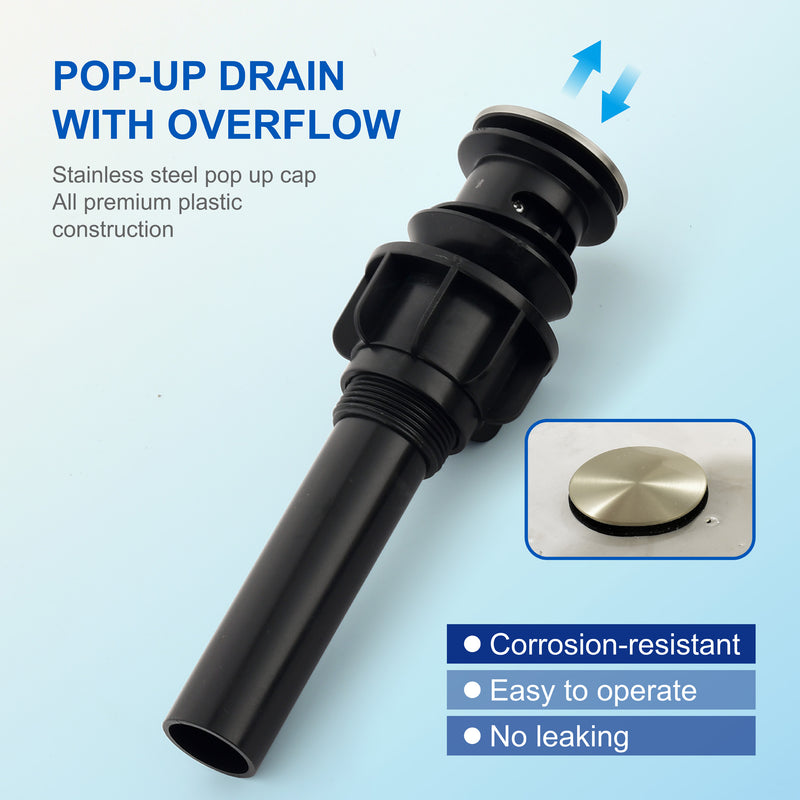 8 Inch Widespread Bathroom Faucet Double Handle 3 Hole Waterfall Bathroom Vanity Faucet with Pop-Up Drain For Sink