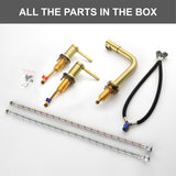 Widespread Bathroom Faucet with 360 Degree Swivel Nozzle and Spout 2 Unique Knob Handles Bathroom Sink Faucet 3 Hole