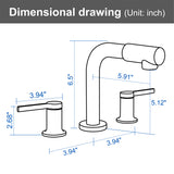 Widespread Bathroom Faucet with 360 Degree Swivel Nozzle and Spout 2 Unique Knob Handles Bathroom Sink Faucet 3 Hole