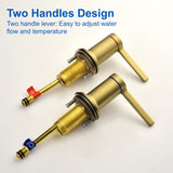 Widespread Bathroom Faucet with 360 Degree Swivel Nozzle and Spout 2 Unique Knob Handles Bathroom Sink Faucet 3 Hole