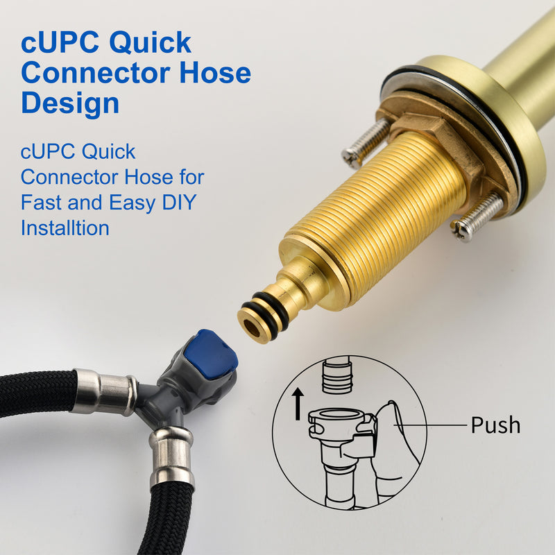 Widespread Bathroom Faucet with 360 Degree Swivel Nozzle and Spout 2 Unique Knob Handles Bathroom Sink Faucet 3 Hole