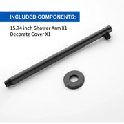 15.7-Inch In Wall Round Shower Arm 90 Degree with Flange in Matte Black | Brushed Nickel | Brushed Gold 15-7-inch-in-wall-round-shower-arm-90-degree-with-flange-in-matte-black-brushed-nickel-brushed-gold 