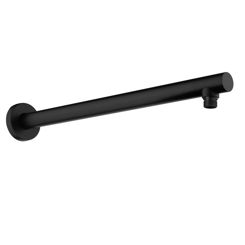15.7-Inch In Wall Round Shower Arm 90 Degree with Flange in Matte Black | Brushed Nickel | Brushed Gold 15-7-inch-in-wall-round-shower-arm-90-degree-with-flange-in-matte-black-brushed-nickel-brushed-gold Matte Black / SUS304 / 1/2 NPT Tapered Thread