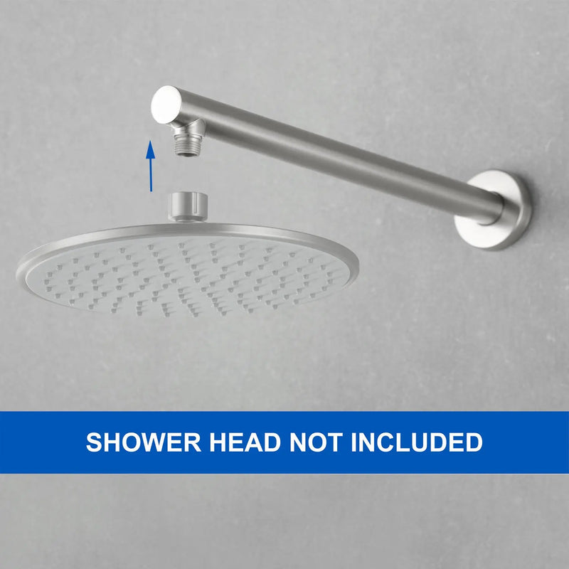 15.7-Inch In Wall Round Shower Arm 90 Degree with Flange in Matte Black | Brushed Nickel | Brushed Gold 15-7-inch-in-wall-round-shower-arm-90-degree-with-flange-in-matte-black-brushed-nickel-brushed-gold 