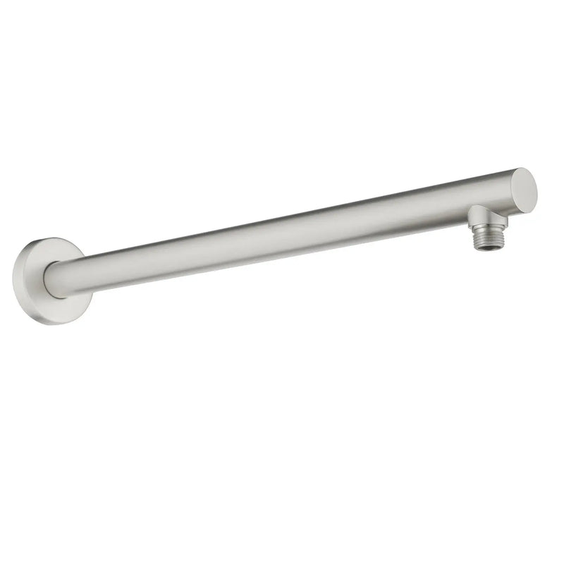 15.7-Inch In Wall Round Shower Arm 90 Degree with Flange in Matte Black | Brushed Nickel | Brushed Gold 15-7-inch-in-wall-round-shower-arm-90-degree-with-flange-in-matte-black-brushed-nickel-brushed-gold Brushed Nickel / SUS304 / 1/2 NPT Tapered Thread
