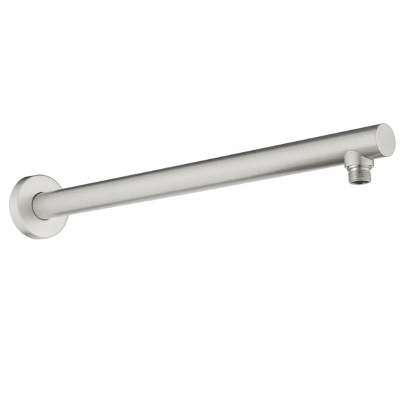 15.7-Inch In Wall Round Shower Arm 90 Degree with Flange in Matte Black | Brushed Nickel | Brushed Gold 15-7-inch-in-wall-round-shower-arm-90-degree-with-flange-in-matte-black-brushed-nickel-brushed-gold Brushed Nickel / SUS304 / 1/2 NPT Tapered Thread