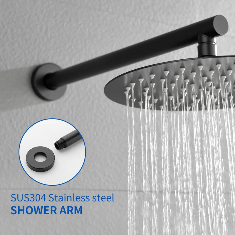 15.7-Inch In Wall Round Shower Arm 90 Degree with Flange in Matte Black | Brushed Nickel | Brushed Gold 15-7-inch-in-wall-round-shower-arm-90-degree-with-flange-in-matte-black-brushed-nickel-brushed-gold 
