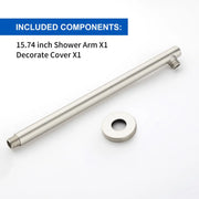 15.7-Inch In Wall Round Shower Arm 90 Degree with Flange in Matte Black | Brushed Nickel | Brushed Gold 15-7-inch-in-wall-round-shower-arm-90-degree-with-flange-in-matte-black-brushed-nickel-brushed-gold 