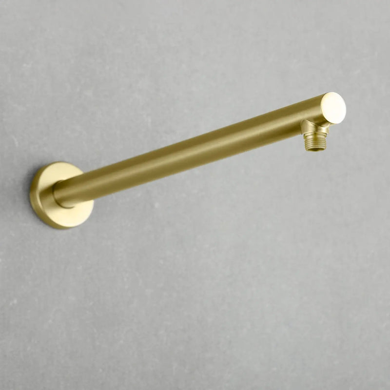 15.7-Inch In Wall Round Shower Arm 90 Degree with Flange in Matte Black | Brushed Nickel | Brushed Gold 15-7-inch-in-wall-round-shower-arm-90-degree-with-flange-in-matte-black-brushed-nickel-brushed-gold 