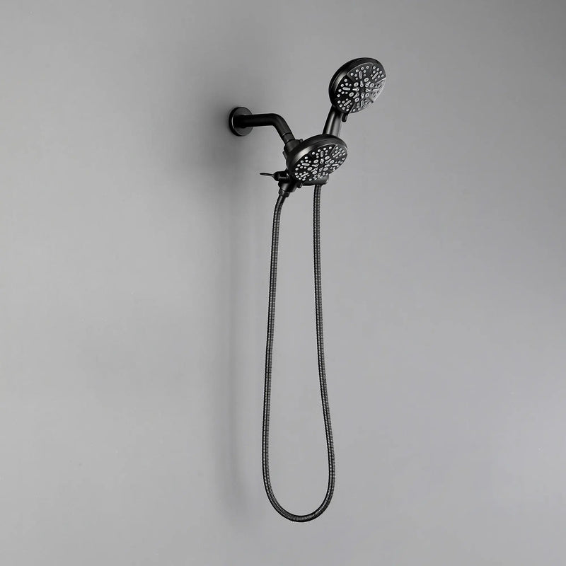 Dual Shower System with 5-Setting Rainfall Shower Head & Handheld Shower, 59in. Stainless Steel Hose