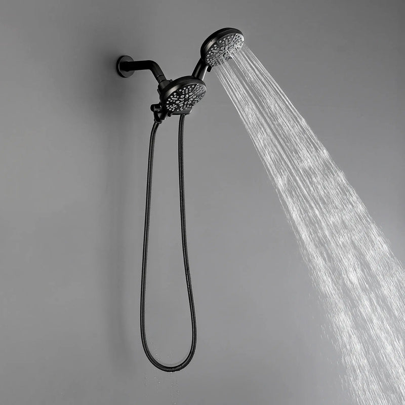 Dual Shower System with 5-Setting Rainfall Shower Head & Handheld Shower, 59in. Stainless Steel Hose