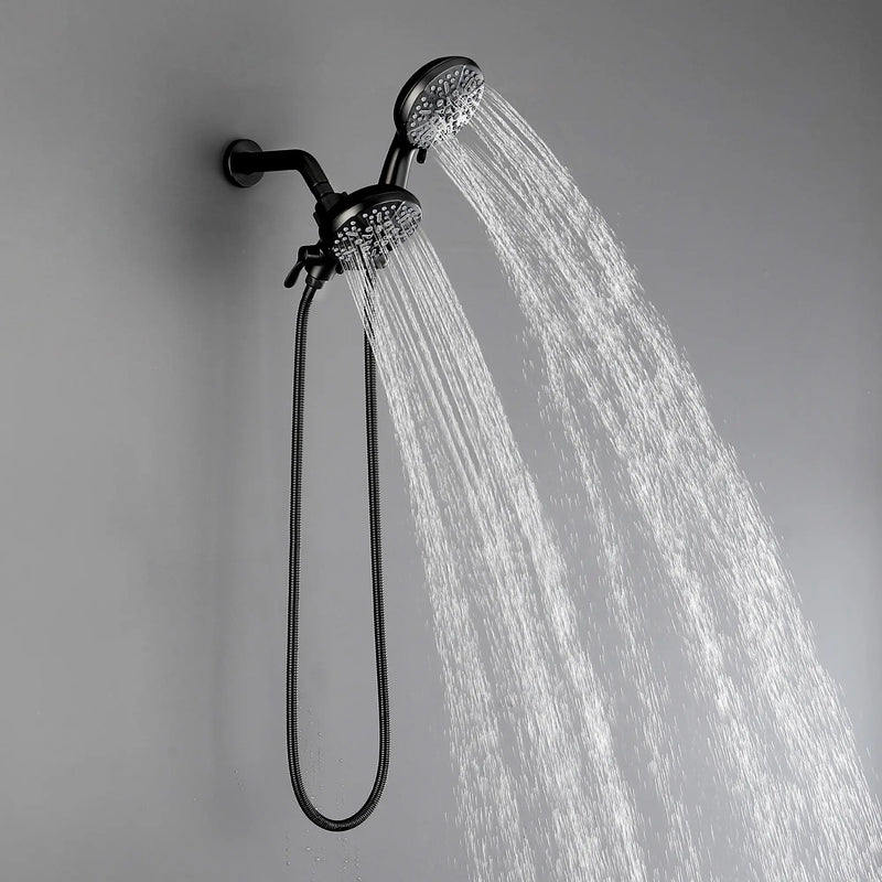 Dual Shower System with 5-Setting Rainfall Shower Head & Handheld Shower, 59in. Stainless Steel Hose