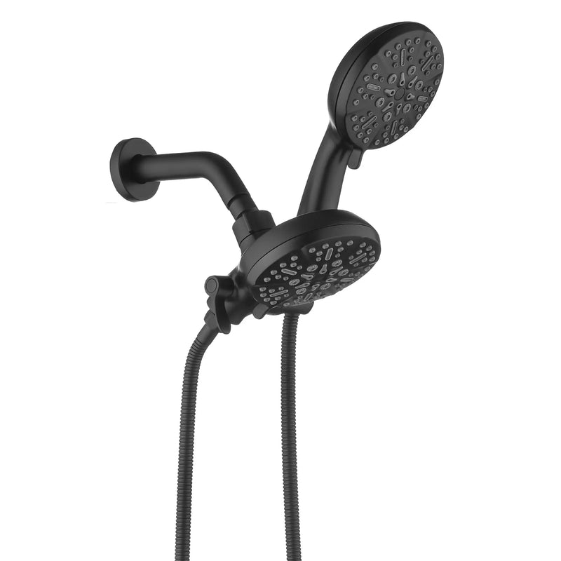 Dual Shower System with 5-Setting Rainfall Shower Head & Handheld Shower, 59in. Stainless Steel Hose