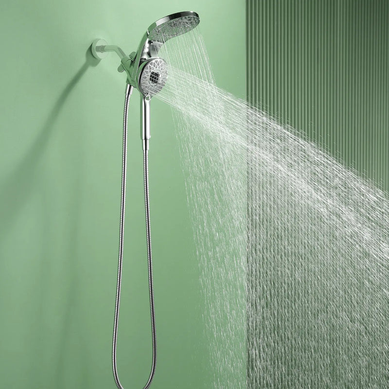 Magnetic Shower Head Combo, 5-Function Rainfall Shower Head with Handheld Shower, 3-Way Spray, 59-inch Stainless Steel Hose