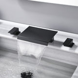 Modern Two Handle Waterfall 8-inch Widespread 3 Hole Bathroom Faucet for Sink