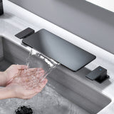 8 Inch Widespread Bathroom Sink Faucet, 2 Handle Waterfall Vanity Faucets 3 Hole for Bathroom Sink