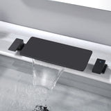 8 Inch Widespread Bathroom Sink Faucet, 2 Handle Waterfall Vanity Faucets 3 Hole for Bathroom Sink