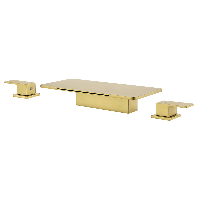 8 Inch Widespread Bathroom Sink Faucet, 2 Handle Waterfall Vanity Faucets 3 Hole for Bathroom Sink