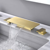 8 Inch Widespread Bathroom Sink Faucet, 2 Handle Waterfall Vanity Faucets 3 Hole for Bathroom Sink