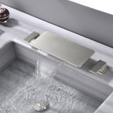 8 Inch Widespread Bathroom Sink Faucet, 2 Handle Waterfall Vanity Faucets 3 Hole for Bathroom Sink
