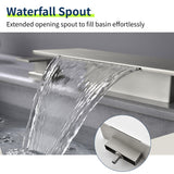 8 Inch Widespread Bathroom Sink Faucet, 2 Handle Waterfall Vanity Faucets 3 Hole for Bathroom Sink