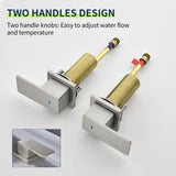 8 Inch Widespread Bathroom Sink Faucet, 2 Handle Waterfall Vanity Faucets 3 Hole for Bathroom Sink