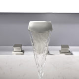 Deck Mounted Waterfall 8" Widespread Bathroom Sink Faucet 3 Holes,Double Handle Basin Mixer Tap