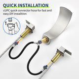 Deck Mounted Waterfall 8" Widespread Bathroom Sink Faucet 3 Holes,Double Handle Basin Mixer Tap